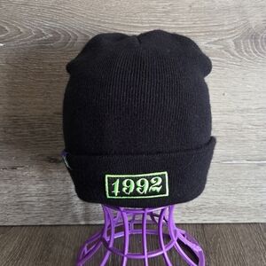 DUTCH BROTHERS Black 1992 y2k Knit Beanie Halloween Creepy Dutch Mafia